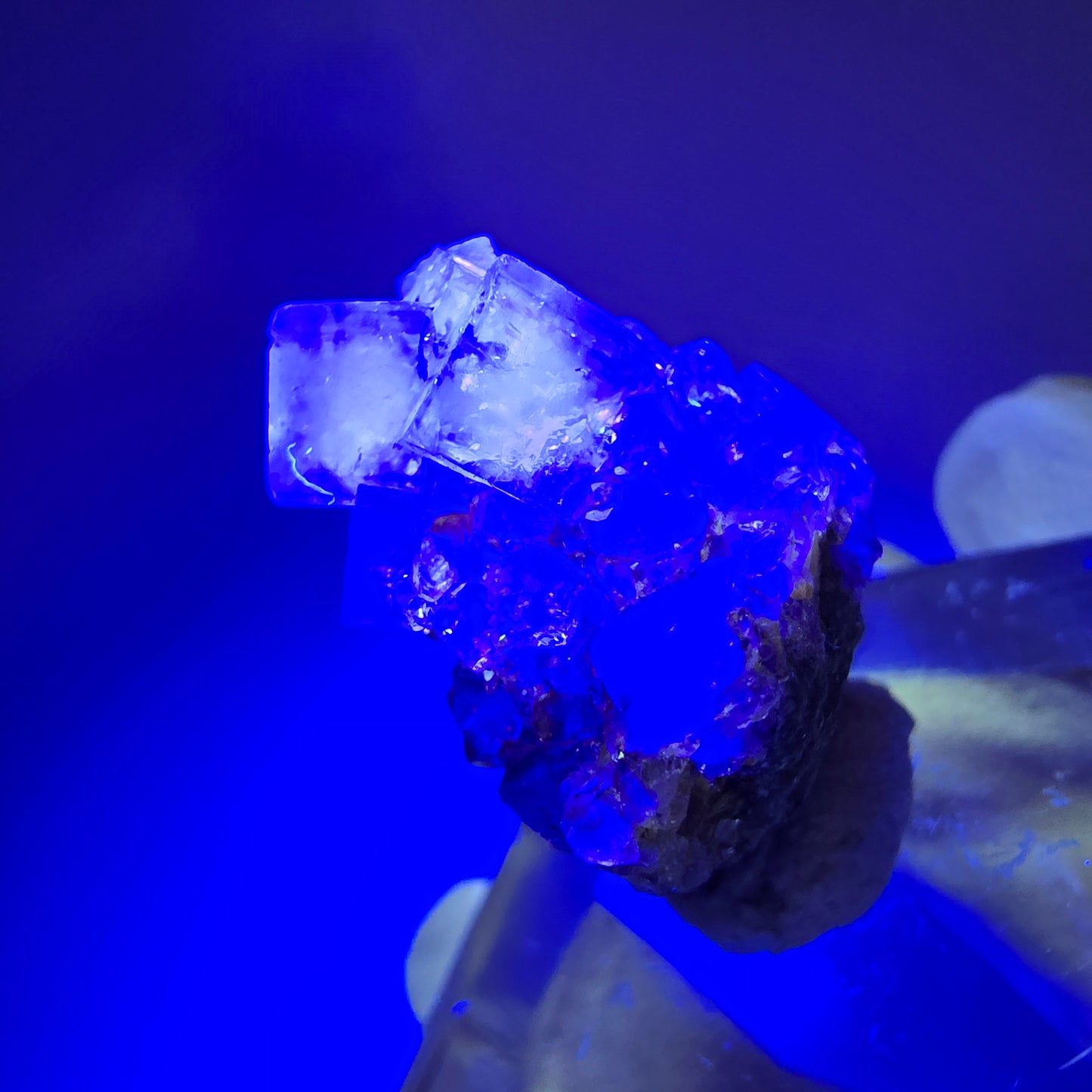 Very clear phantom fluorite cube specimen, green-purple Okorusu, Namibia 26*25*17mm #11795
