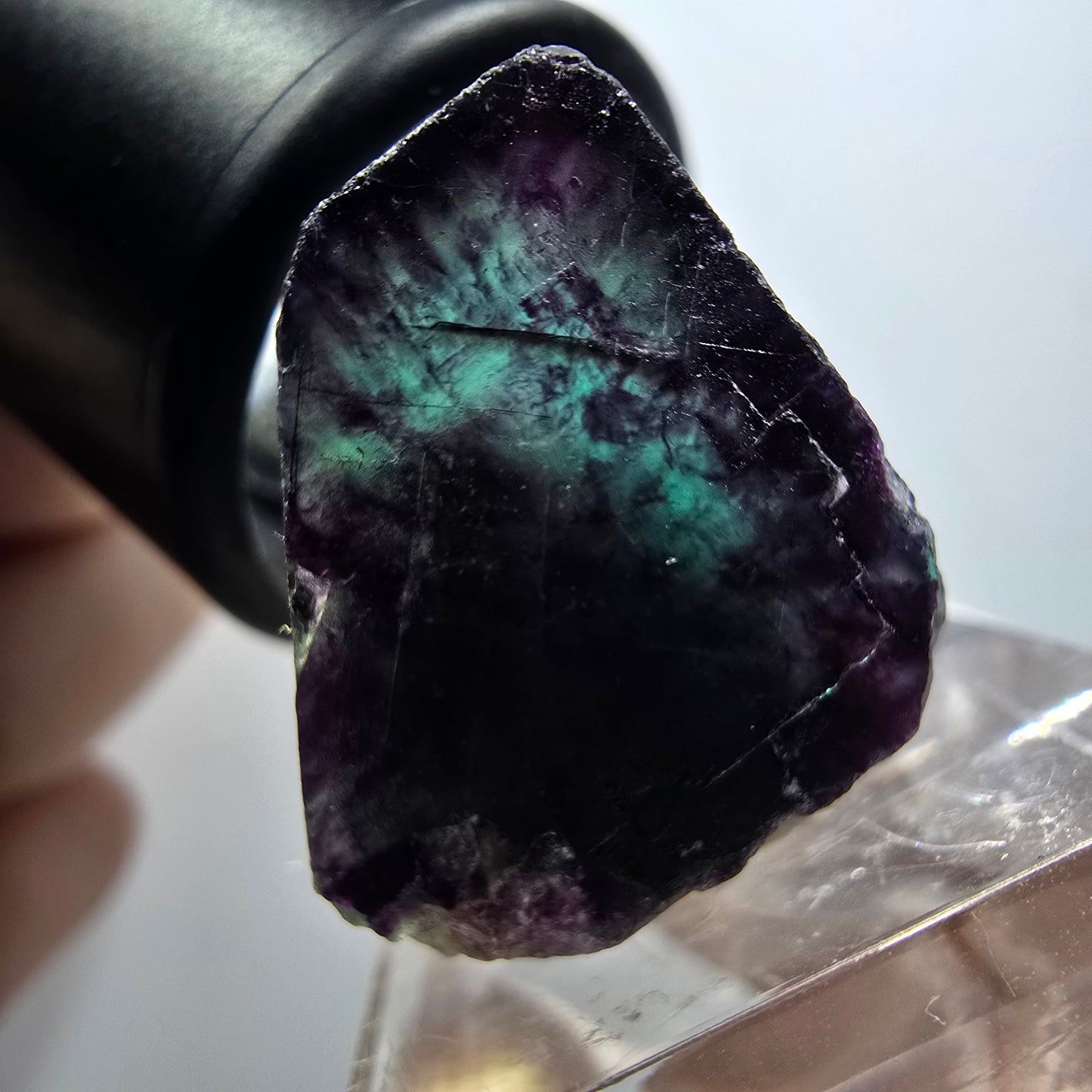 Rare spécimen de cube de fluorite fantôme, vert-violet, Okorusu, Namibie, 39*28*20 mm #11797