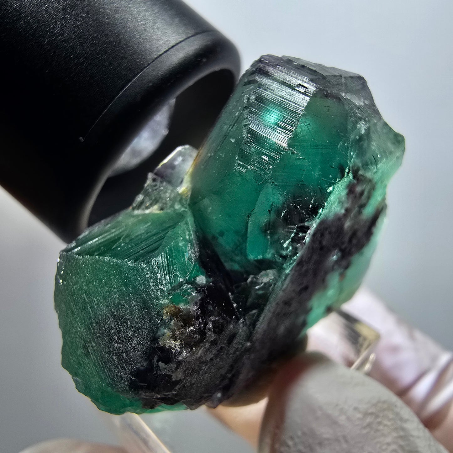 Rare spécimen de cube de fluorite fantôme, vert-violet, Okorusu, Namibie, 38*31*20 mm #11804