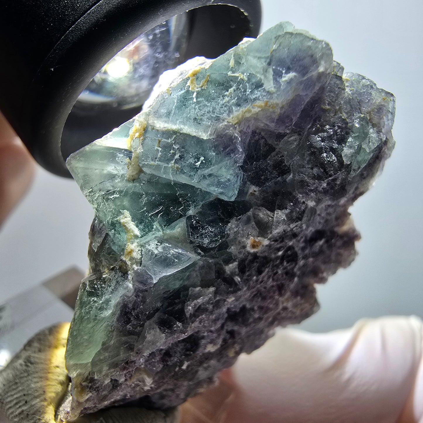 Magnifique cube de fluorite fantôme, spécimen d'orthose, vert, Okorusu, Namibie, 42*28*30 mm #11811