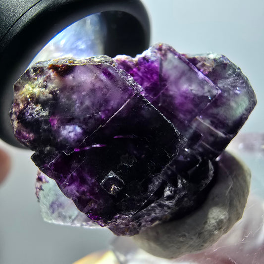 Seltene Phantom Fluorit Würfel Stufe, grün lila Okorusu, Namibia 29*27*13mm #11824