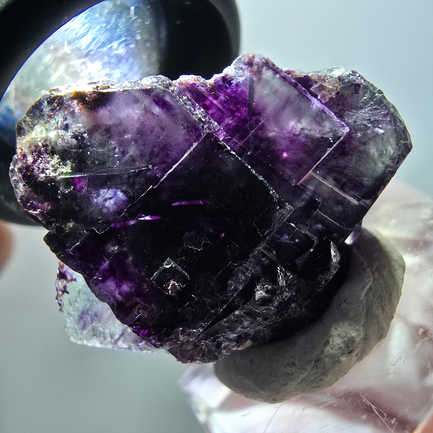 Rare spécimen de cube de fluorite fantôme, vert-violet, Okorusu, Namibie, 29*27*13 mm #11824