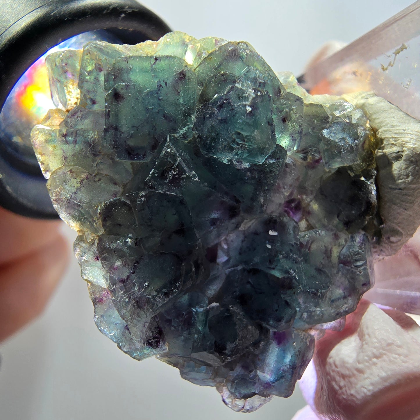 Rare spécimen de cube de fluorite fantôme, vert-violet, Okorusu, Namibie, 35*32*13 mm #11830