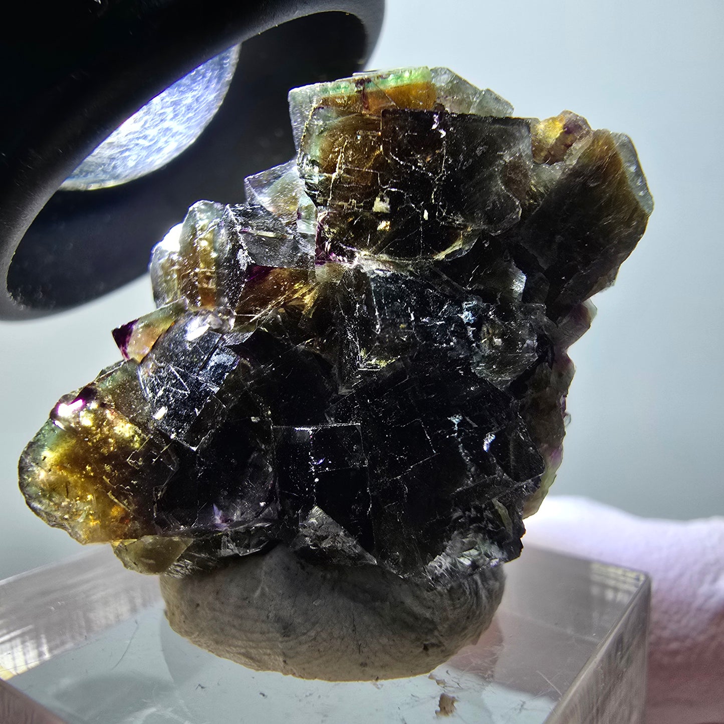 Rare spécimen de cube de fluorite fantôme, vert-violet, Okorusu, Namibie, 31*29*18 mm #11835