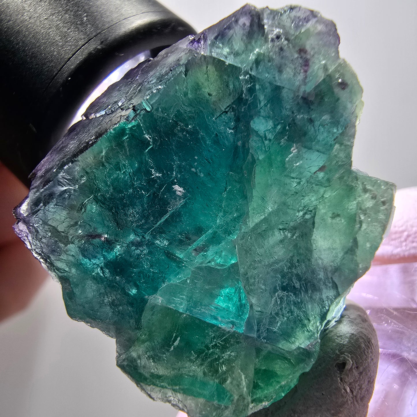 Rare Phantom Fluorite Cube Specimen, Green Purple 11:11 Angel Pocket, Namibia 32*31*22mm #11842
