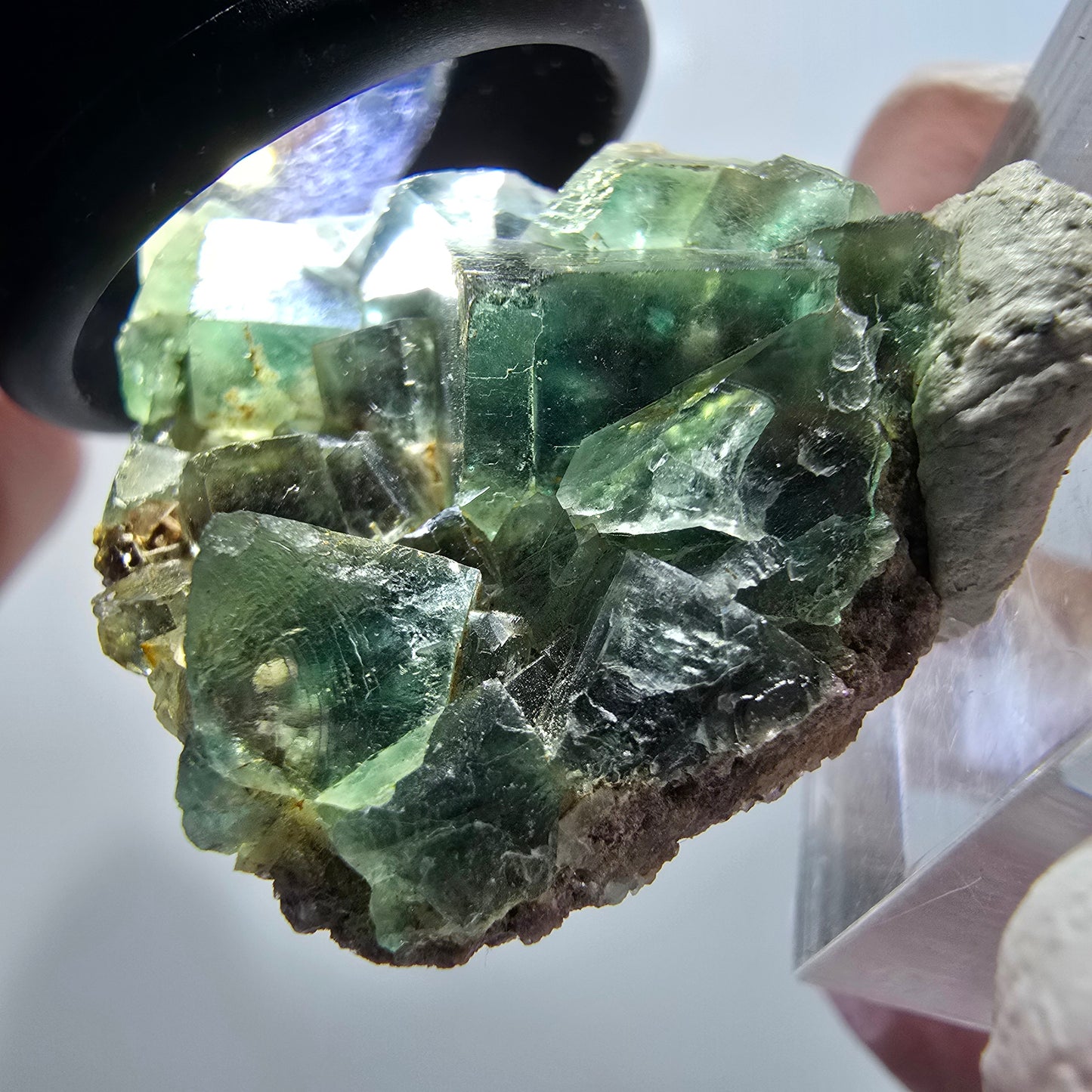 Rare phantom fluorite cube specimen, green, Okorusu, Namibia, 33*29*13mm #11868