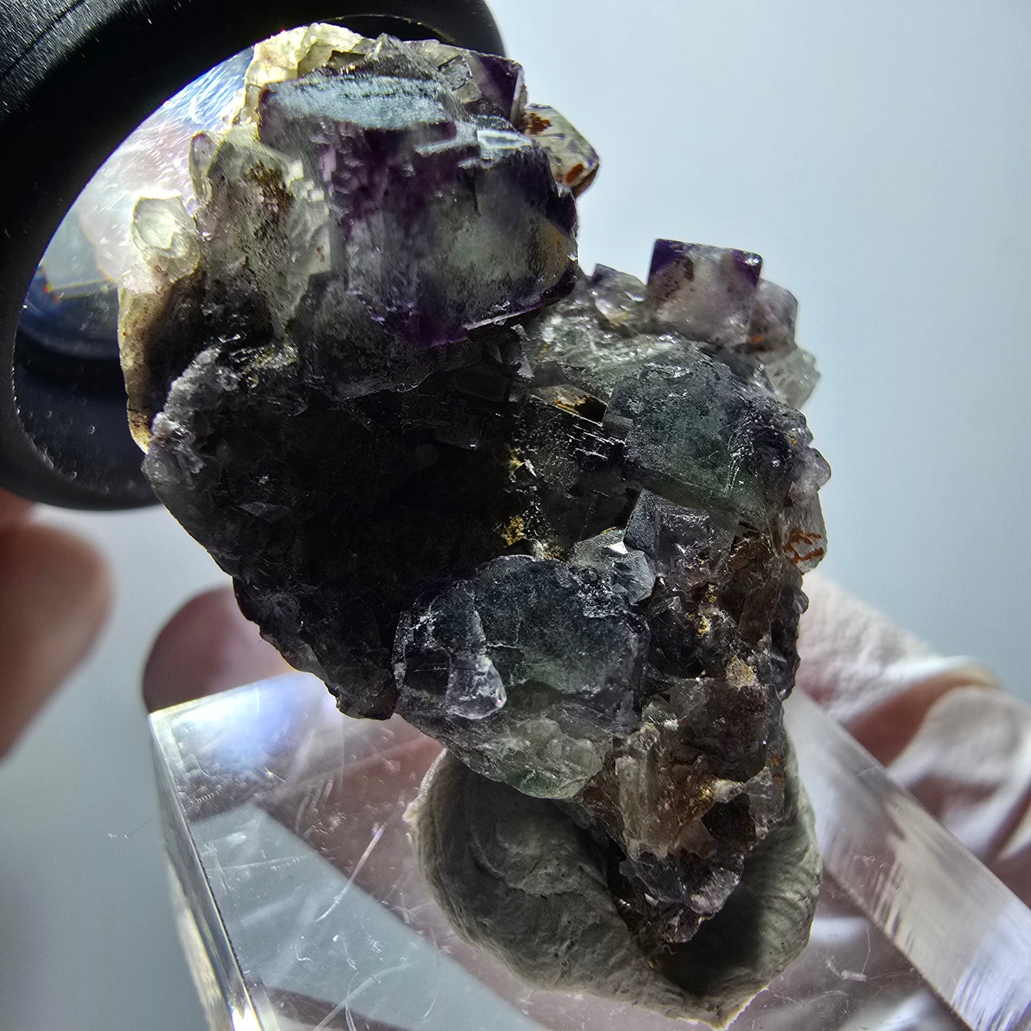 Rare spécimen de cube de fluorite fantôme, vert-violet, Okorusu, Namibie, 37*27*21 mm #11870