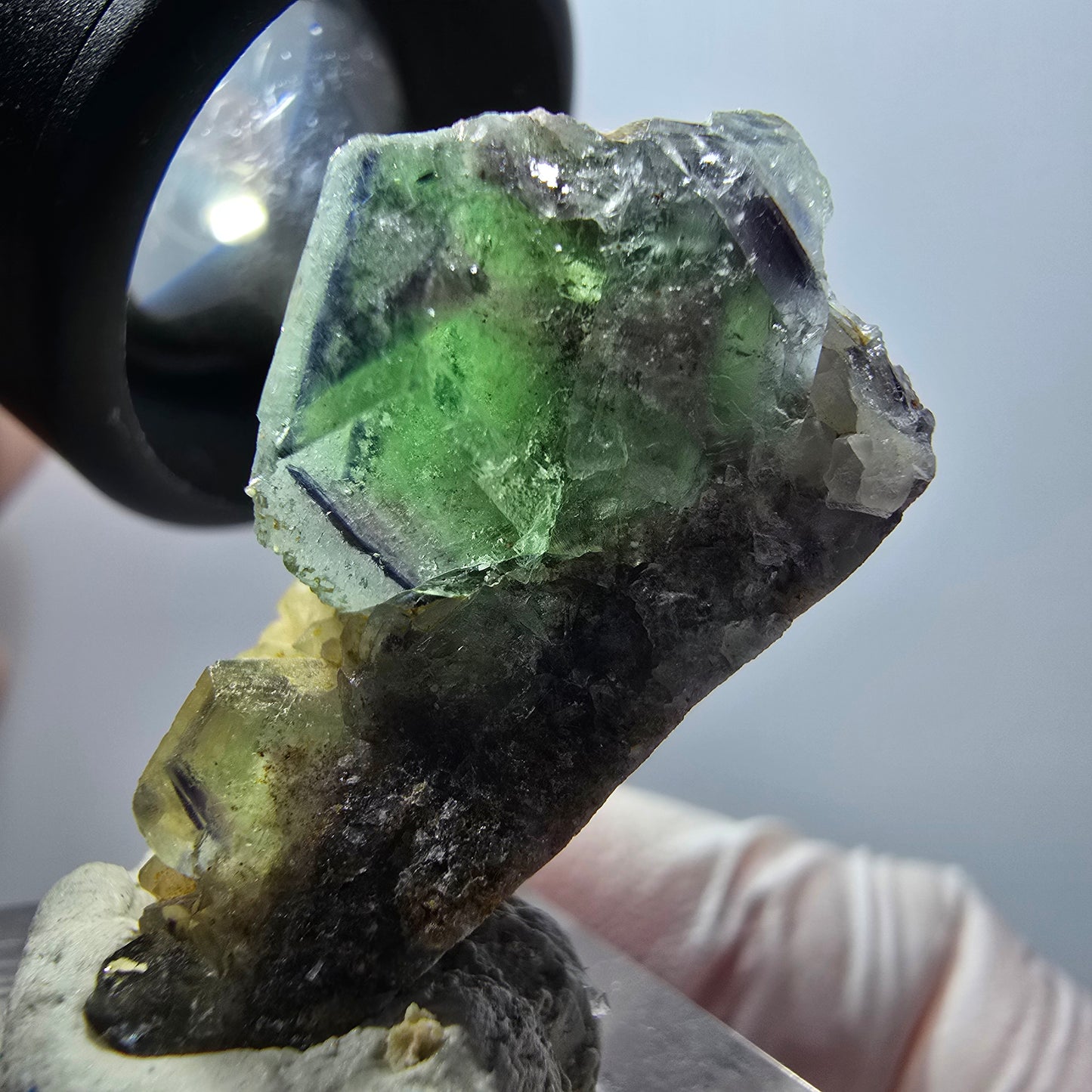 Cube de fluorite fantôme rare, spécimen de quartz d'Okorusu, Namibie, 32 x 18 x 18 mm, n° 11876