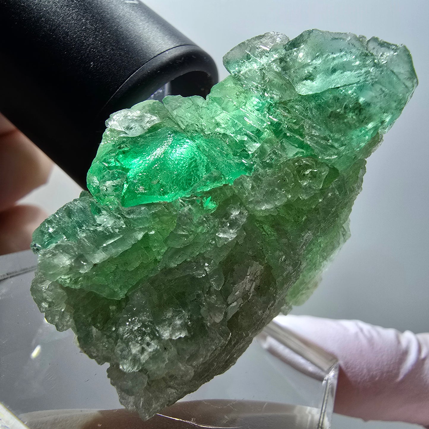Rare phantom fluorite cube specimen, green, Okorusu, Namibia, 47*33*30mm #11890
