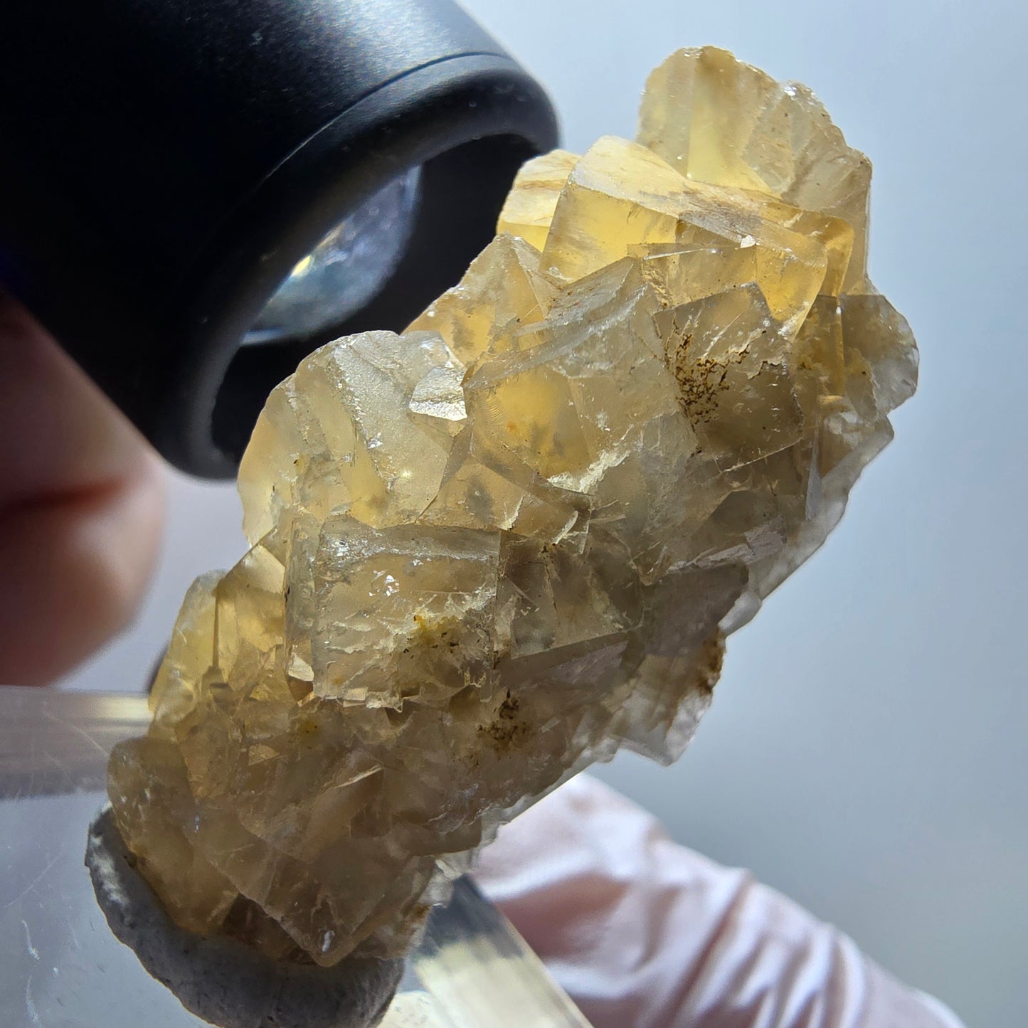Rare phantom fluorite cube specimen, yellow, Okorusu, Namibia, 43*19*16mm #11892