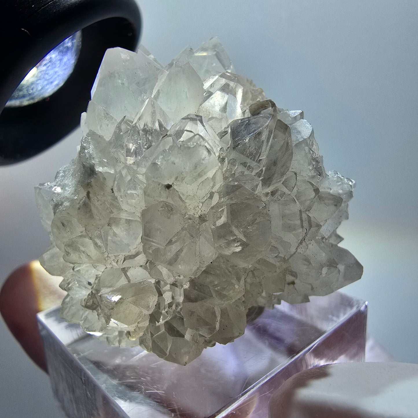 Cube de fluorite fantôme rare, spécimen de quartz d'Okorusu, Namibie 33*30*21mm #11902