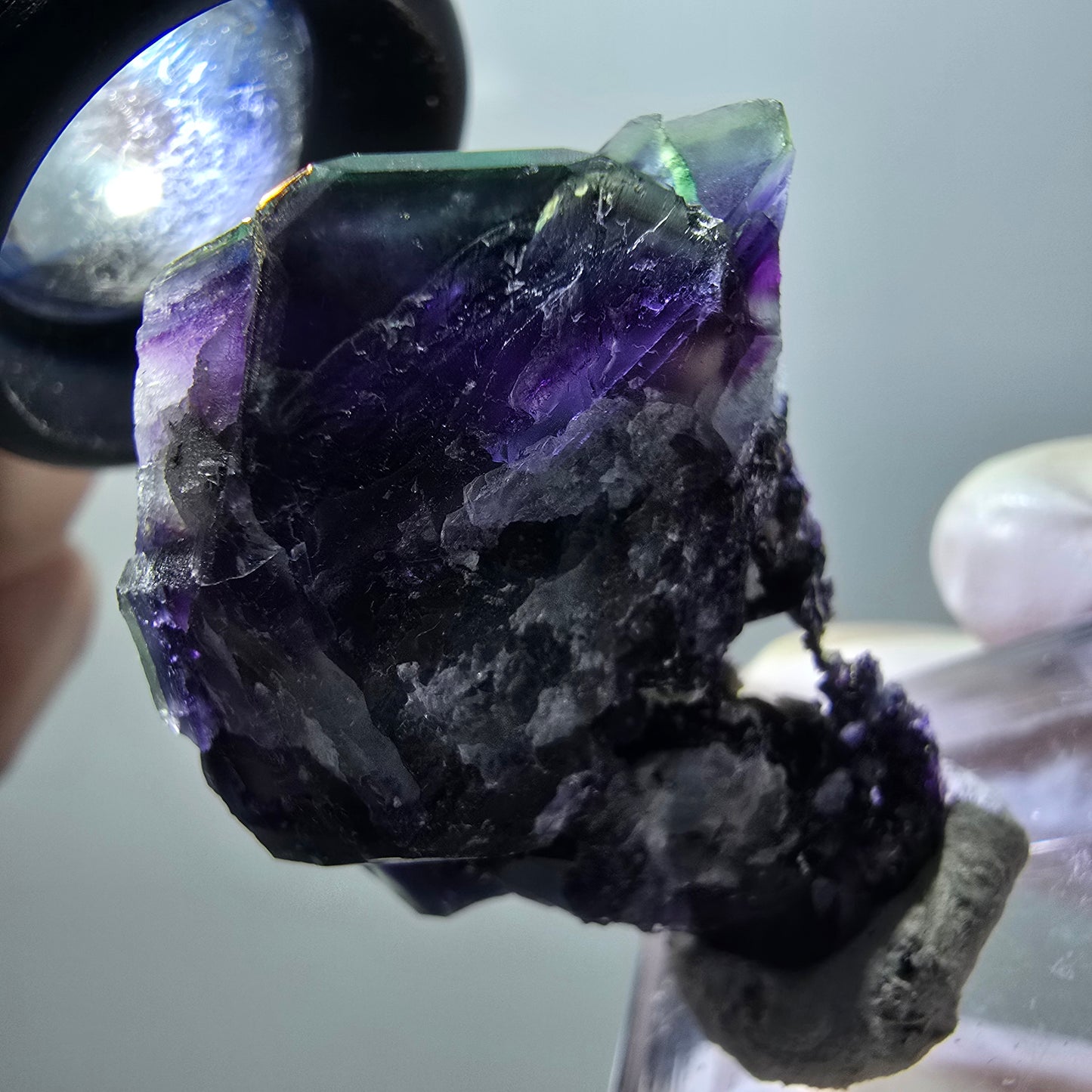 Rare phantom fluorite cube specimen, green-purple, Okorusu, Namibia, 40*34*20mm #11910