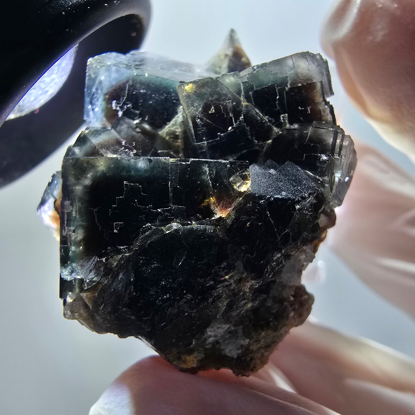 Rare phantom fluorite cube specimen, green-brown, Okorusu, Namibia, 35*30*23mm #11912