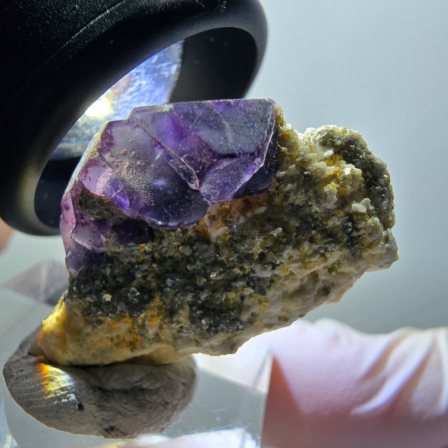 Cube de fluorite fantôme, muscovite, spécimen d'orthose d'Erongo, Namibie 32*20*14mm #11955