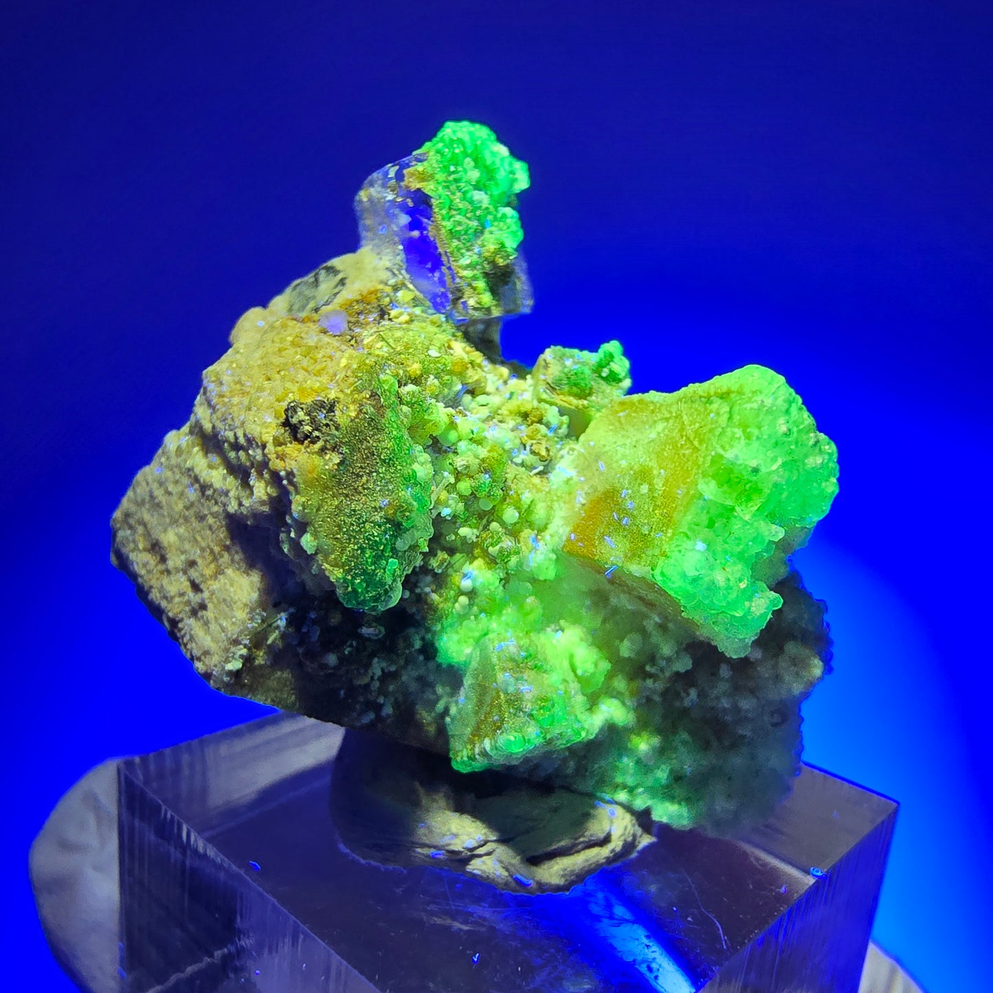 Phantom Fluorite, Hyalite, Schörl Tourmaline, Orthoclase Stage Erongo, Namibia 37*28*28mm #11958