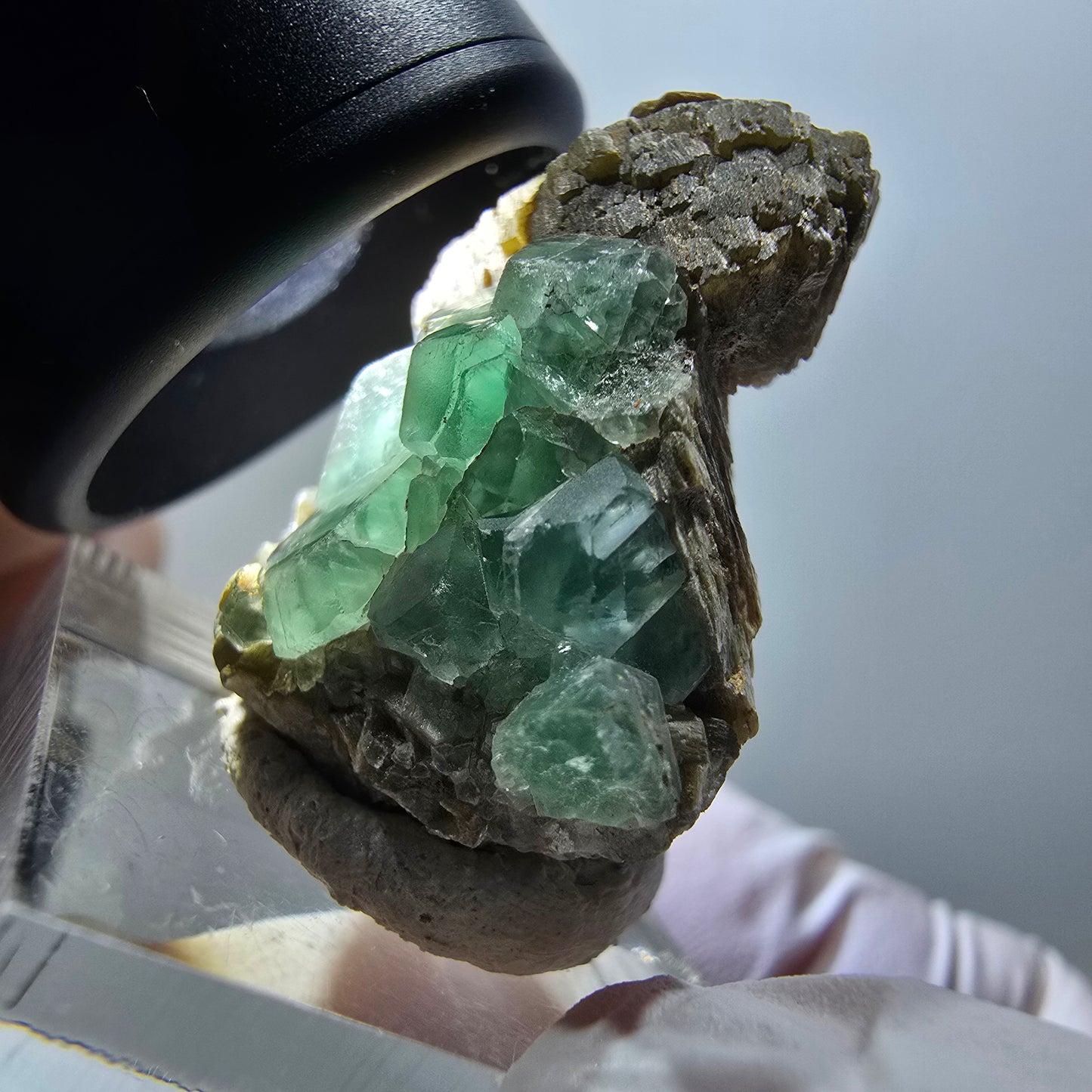 Cube de fluorite fantôme, muscovite, spécimen d'orthose d'Erongo, Namibie 33*28*14mm #11959