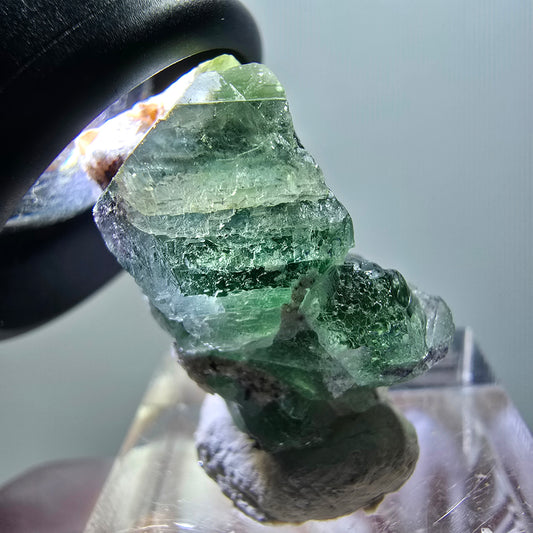 Phantom Fluorit hexagonal, Schörl Turmalin, Muskovit Erongo, Namibia 26*17*15mm #11977