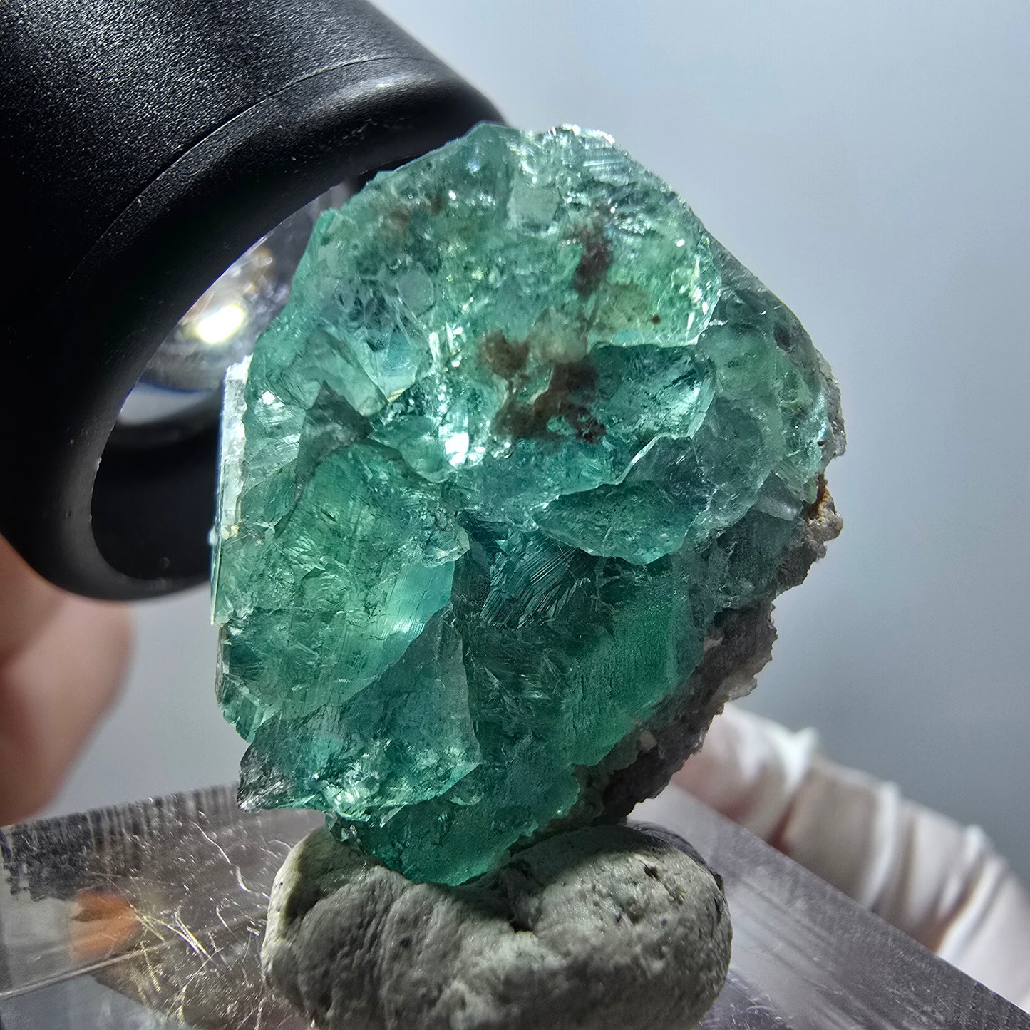 Rare spécimen de cube de fluorite fantôme, verte, Erongo, Namibie, 27*19*17mm #11990