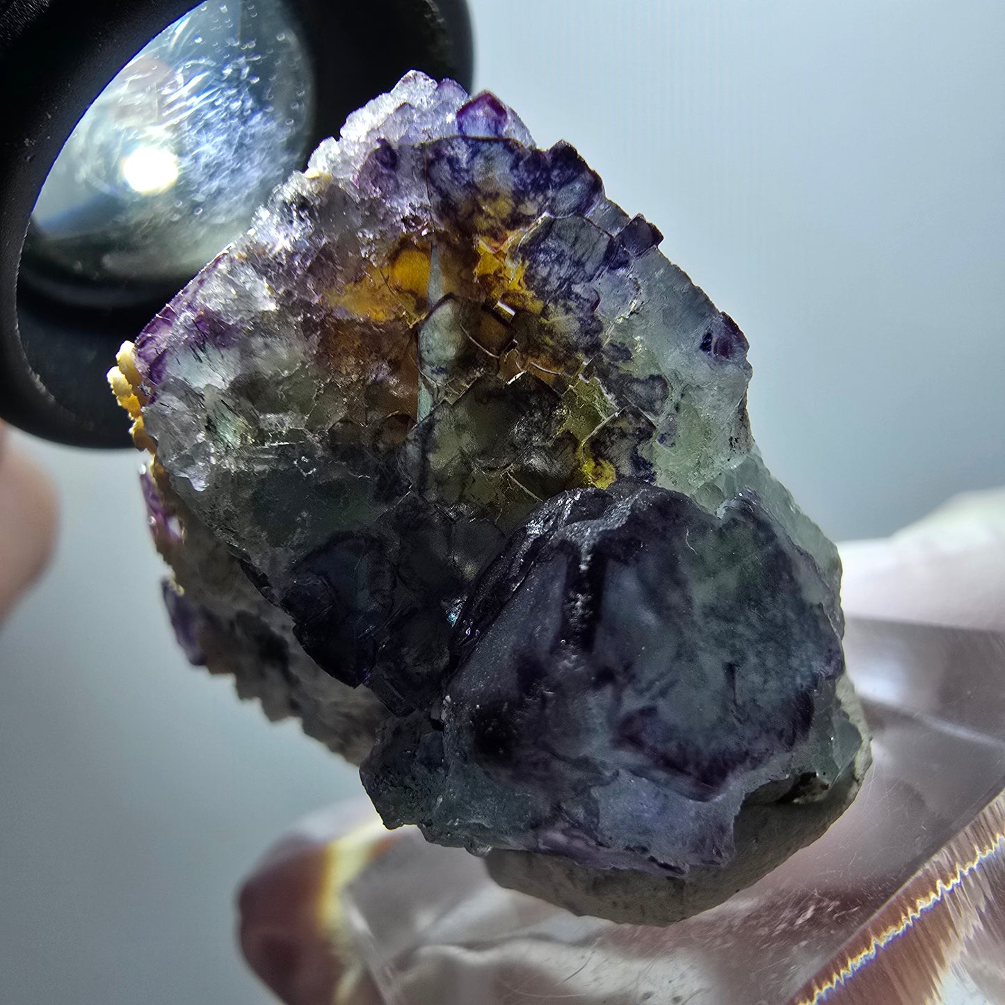 Cube de fluorite fantôme, muscovite, spécimen d'orthose d'Erongo, Namibie 38*32*21 mm #11997