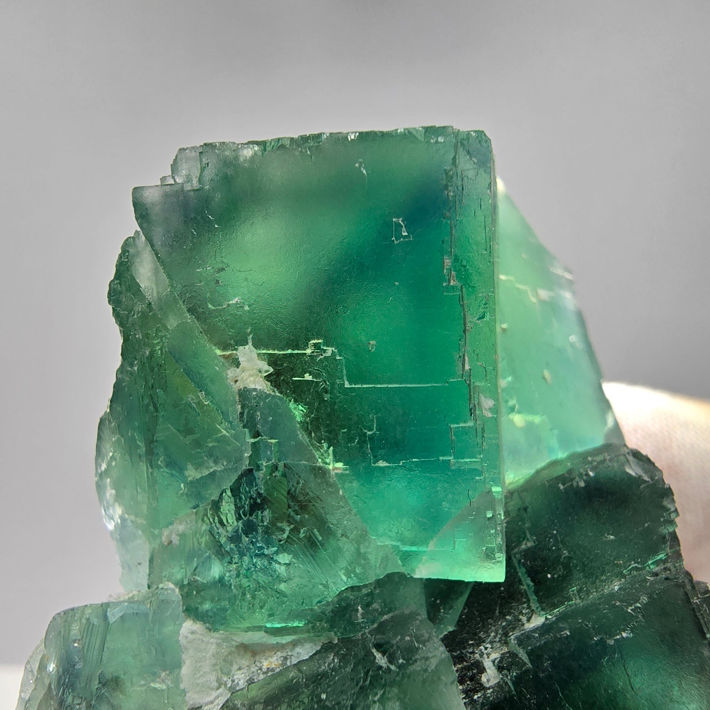 Große Phantom Fluorit Würfel Stufe grün braun Okorusu, Namibia 90*54*30mm