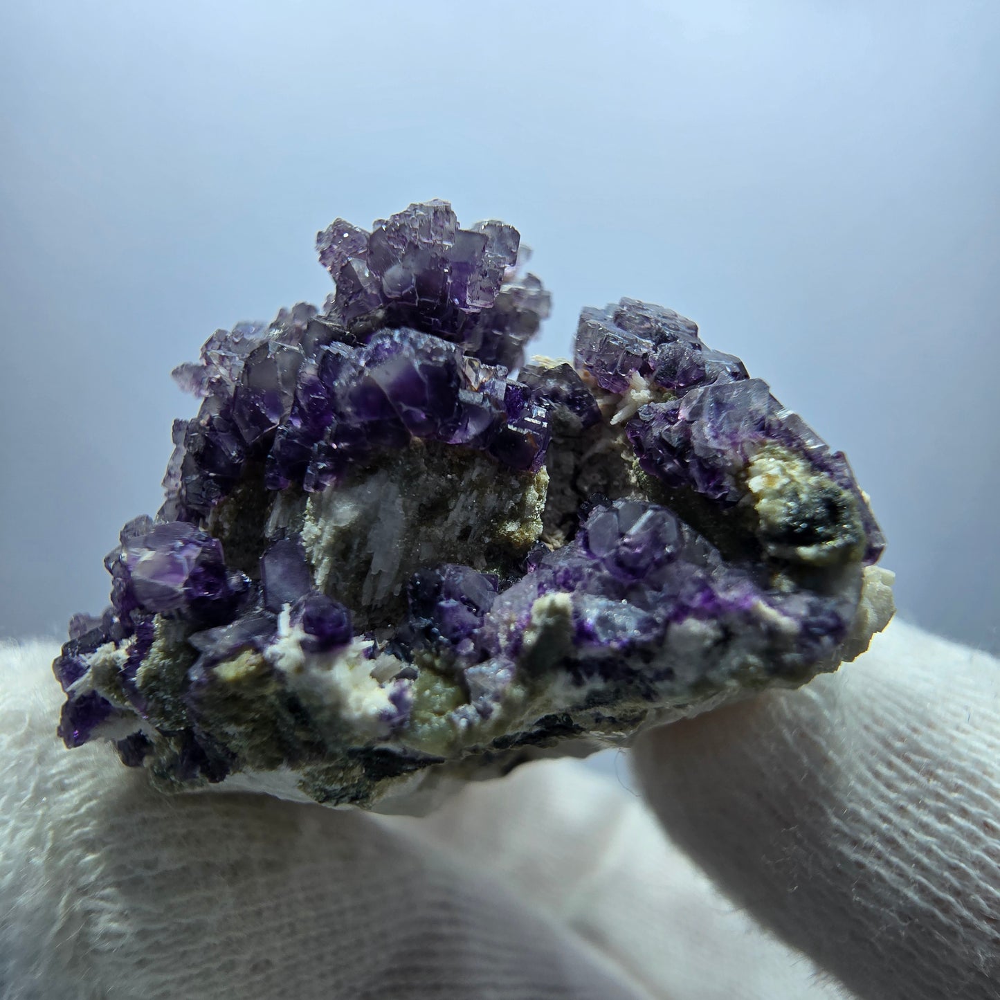 Cube de fluorite fantôme, hyalite, spécimen d'orthose, Erongo, Namibie, 63 x 40 x 28 mm