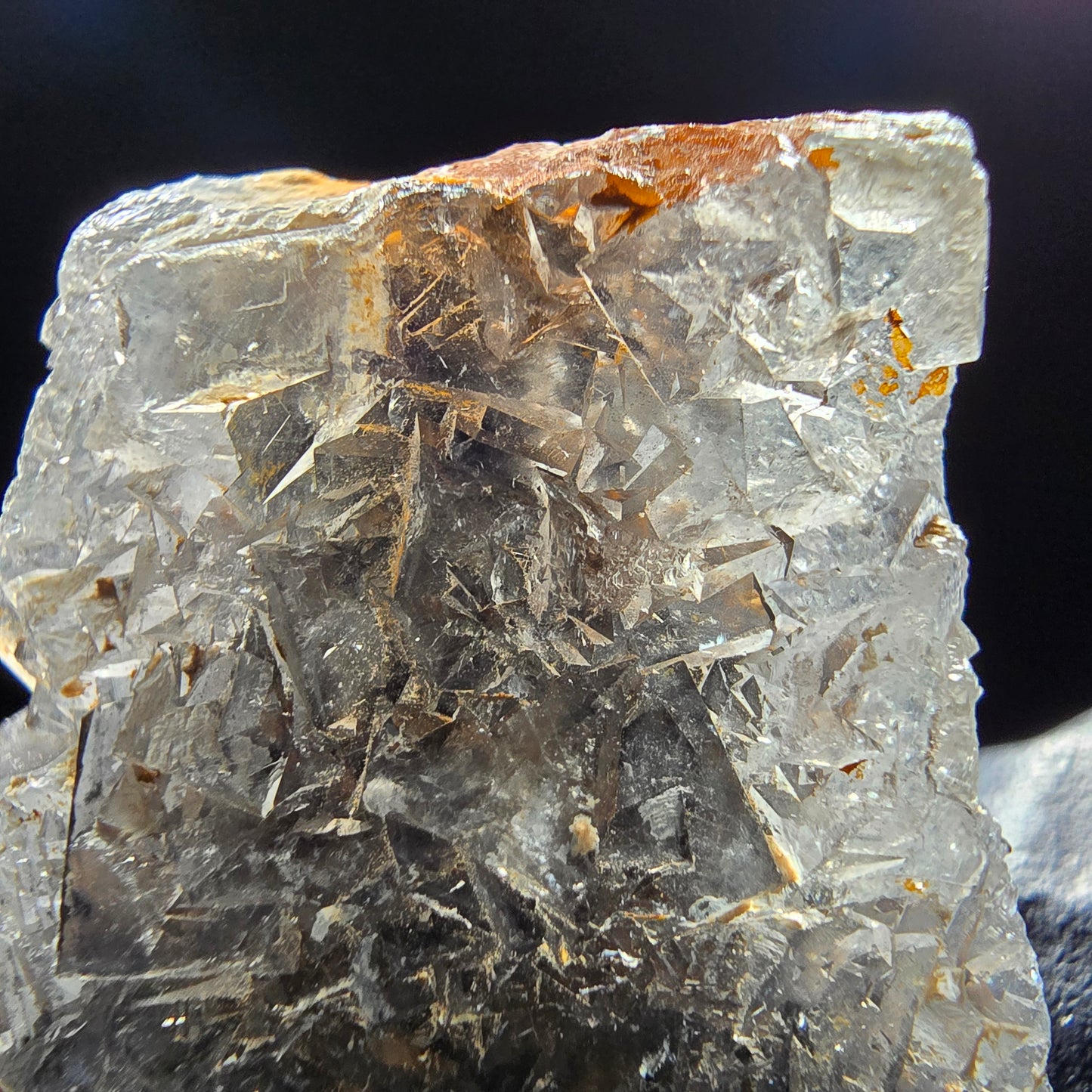 Cube de fluorite fantôme transparent de qualité violet Okorusu, Collection namibie 41*31*14mm