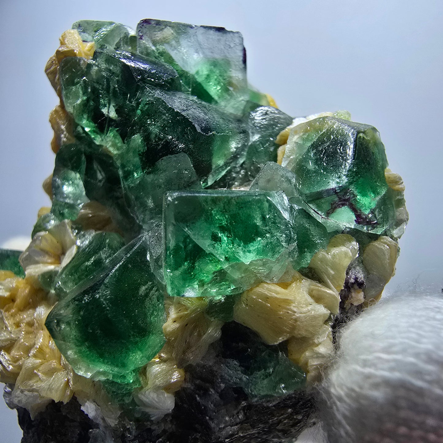 Fluorite fantôme Schörl, tourmaline, calcite, muscovite, stade Erongo, Namibie, 52 x 43 x 34 mm