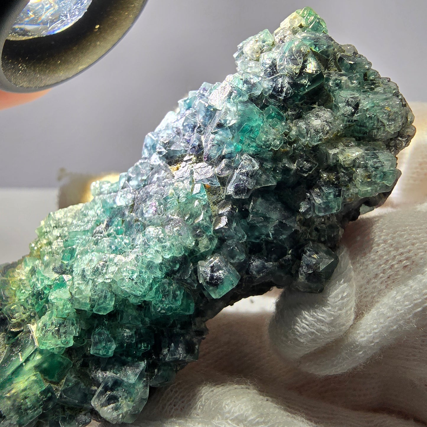 Cube de fluorite fantôme zonal, spécimen de tourmaline Schorl, Erongo, Namibie, 72 x 33 x 31 mm