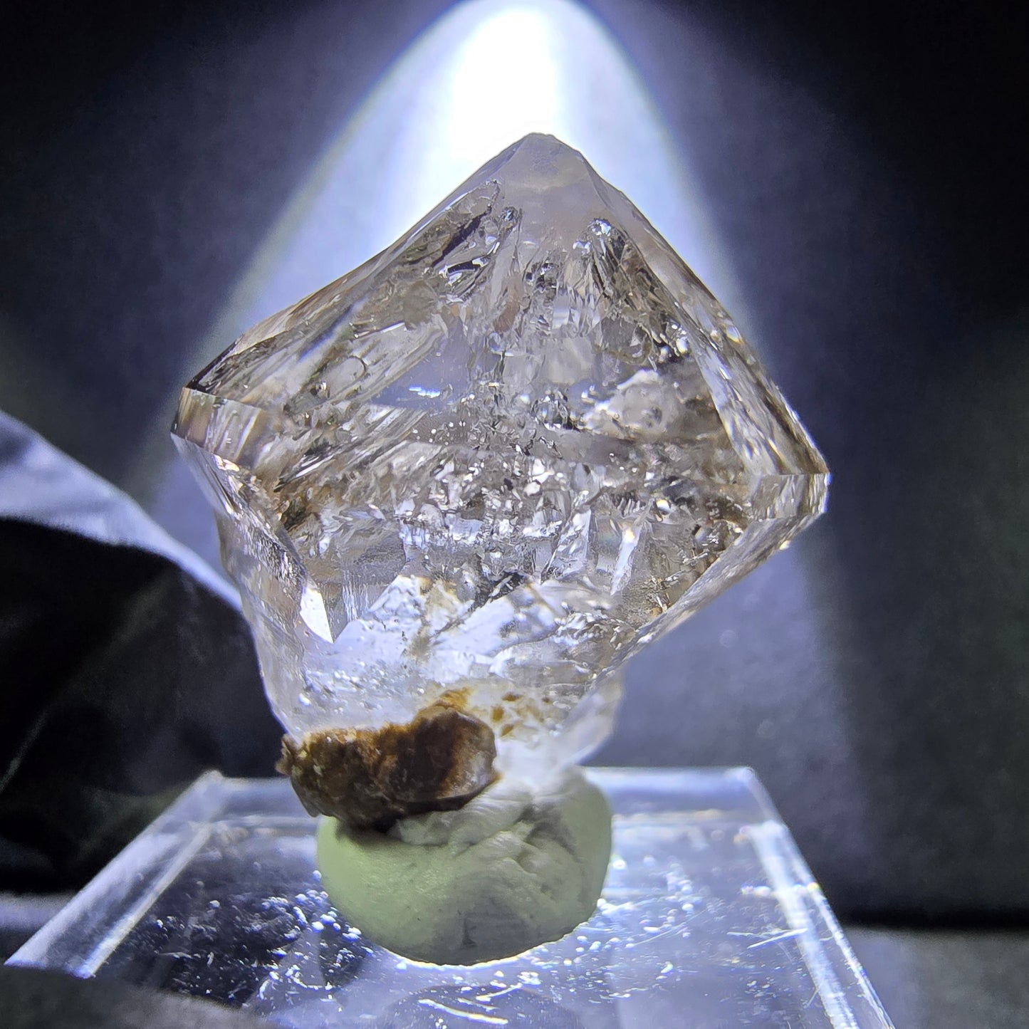 Klare Zepter Rauchquarz, Quarz Kristall Spitze 27*22*14mm aus Goboboseb Namibia
