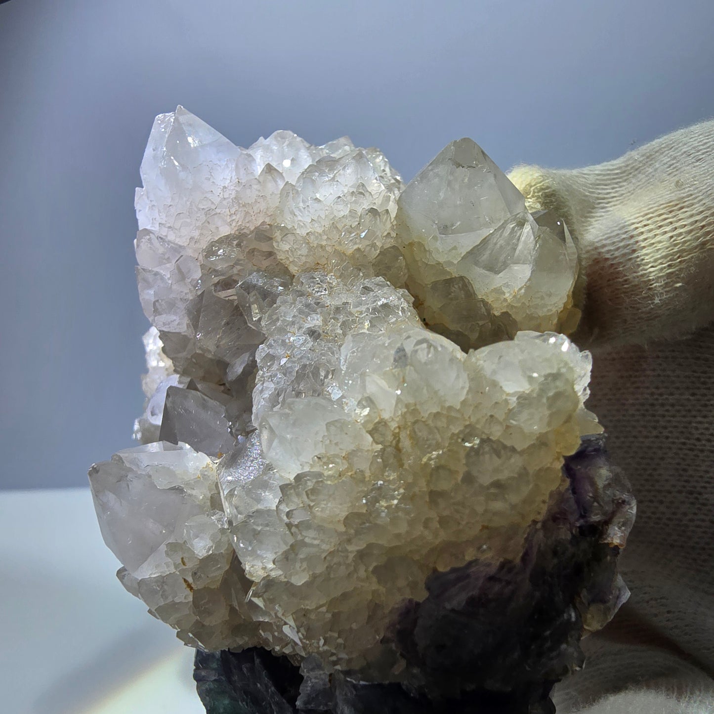 Grand cube de fluorite fantôme, spécimen de quartz violet-vert Okorusu, Namibie 102 x 78 x 57 mm