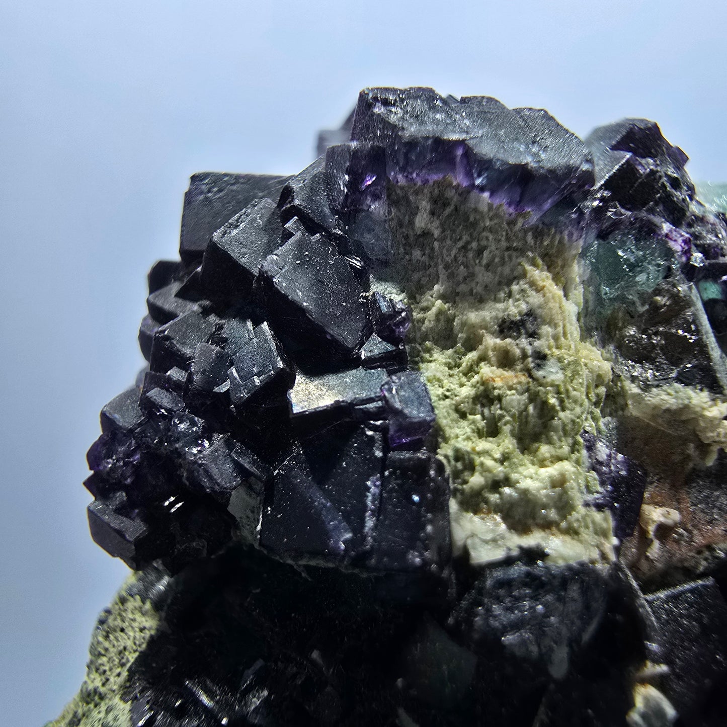 Cube de fluorite fantôme zonal, spécimen d'orthose, Erongo, Namibie, 62 x 38 x 20 mm