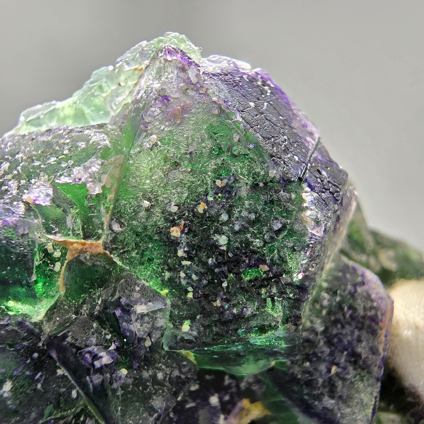 Phantom Fluorit Würfel Stufe grün lila Erongo, Namibia 67*40*35mm Sammlung