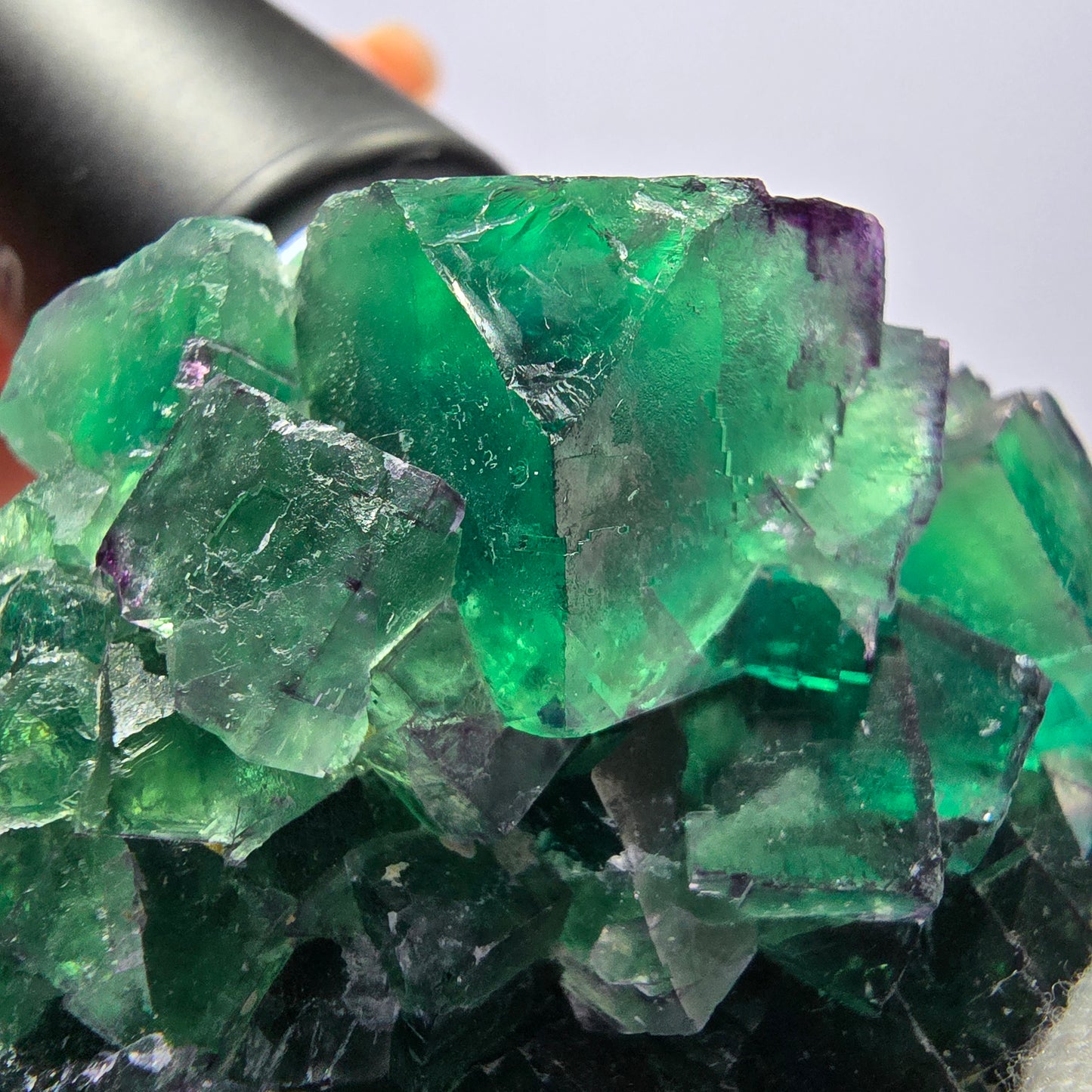 Spécimen de cube de fluorite fantôme, parqueté zonal Okorusu Namibie 74*50*50mm