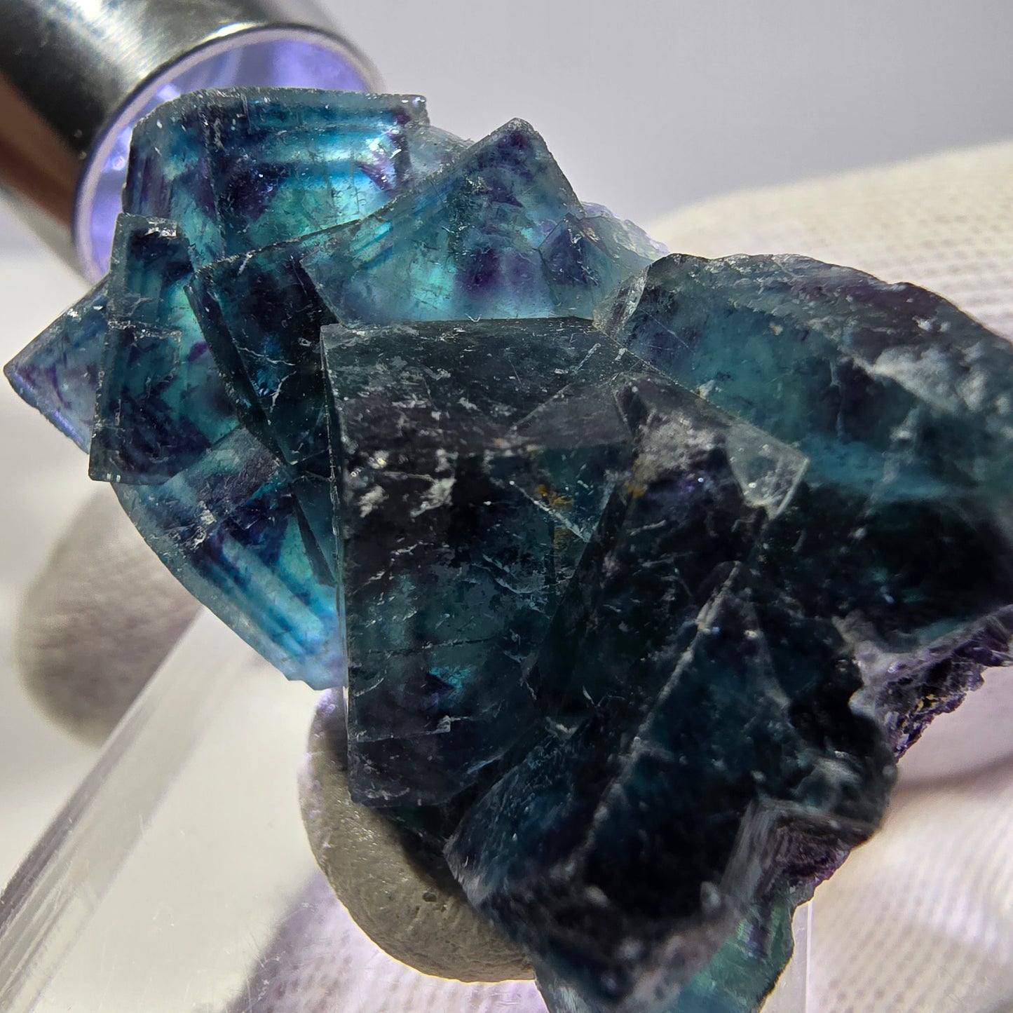 Phantom Fluorit Würfel Stufe, zonal - Neuer Fund! Okorusu, Namibia 36*27*16mm