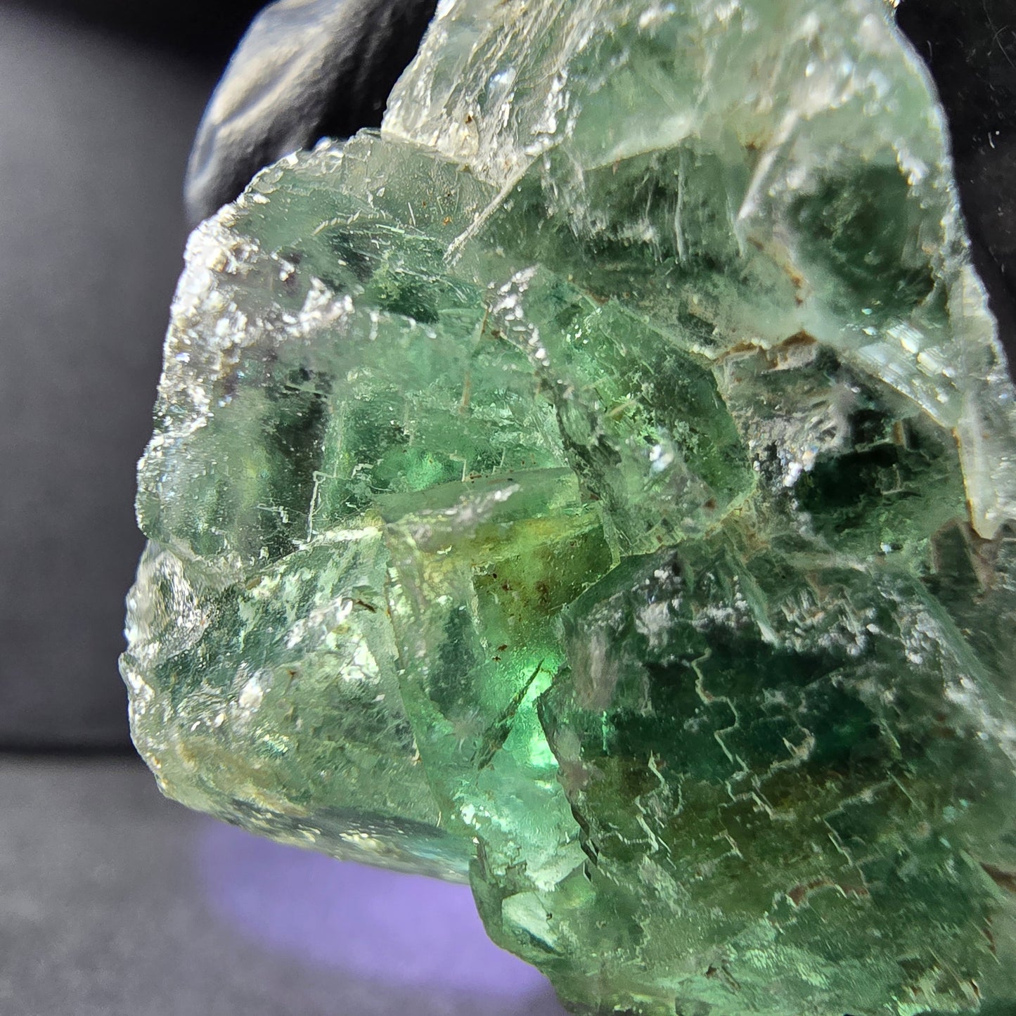 Seltene Phantom Fluorit Würfel Stufe grün 34*28*23mm Okorusu, Namibia Sammlung