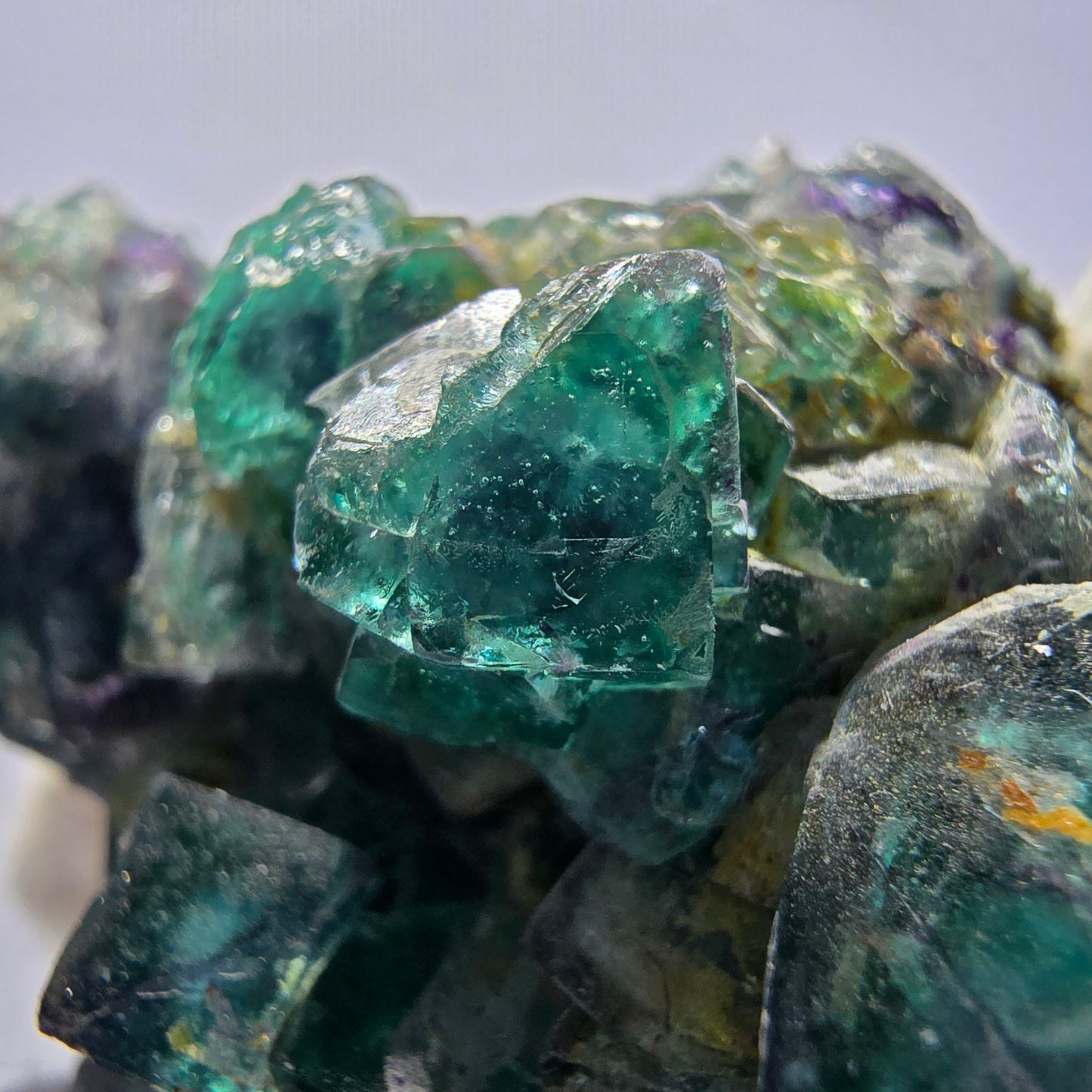 Cube de fluorite fantôme zonal, spécimen de tourmaline Schorl, Erongo, Namibie, 66 x 49 x 33 mm