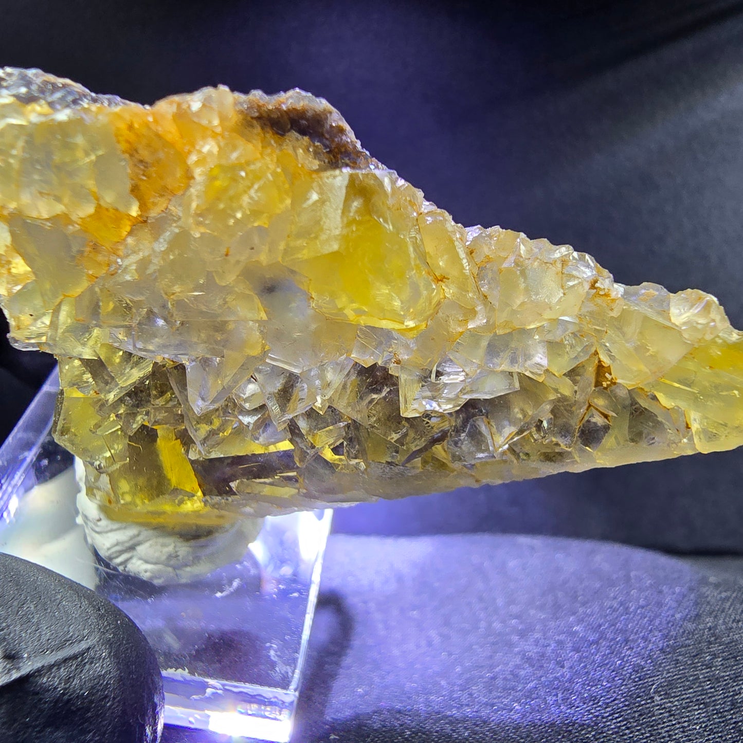 Seltene Honey Pocket Phantom Fluorit Stufe gelb grün 51*34*9mm Okorusu, Namibia