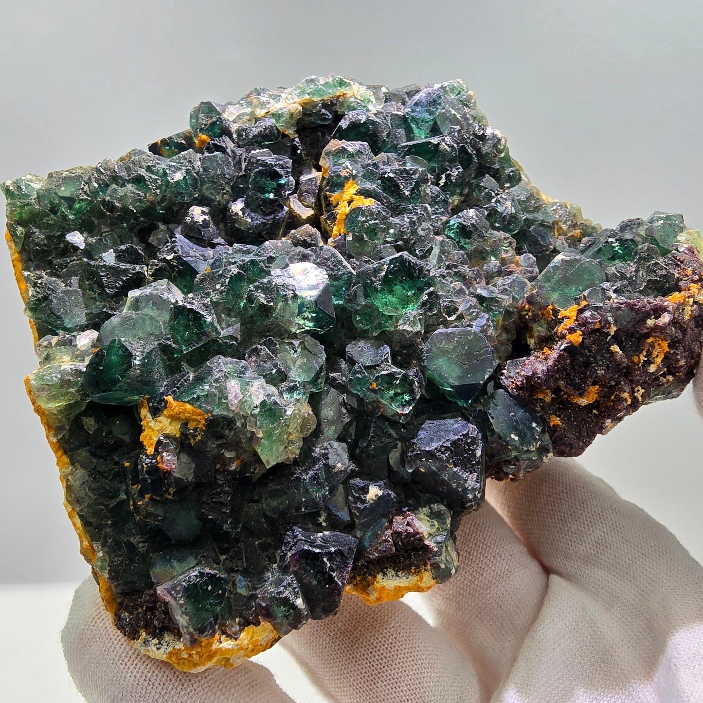 Große Phantom Fluorit Würfel Stufe, schräge Ecken Erongo, Namibia 118*110*64mm