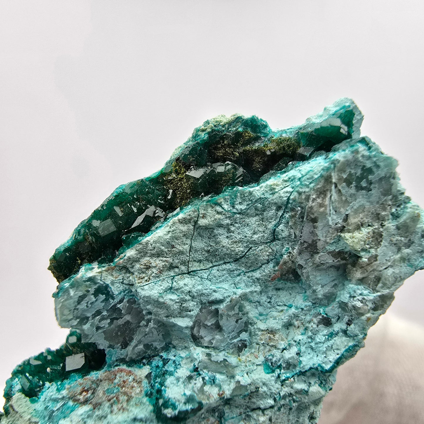 Seltene Dioptas, Chrysokoll Stufe Kaokoveld, Namibia 46*23*16mm Sammlung