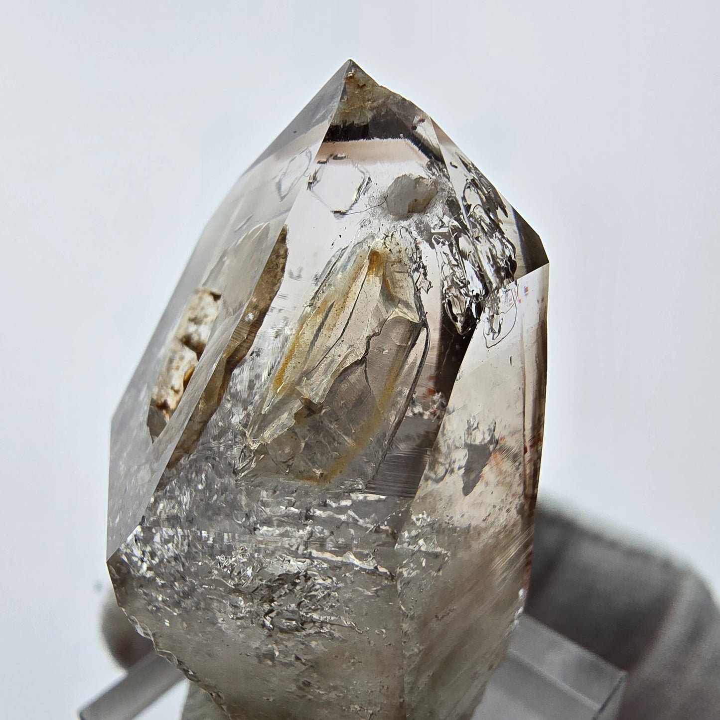 Enhydro Phantom Smoky Quartz Sceptre Tip 1x Bubble Goboboseb, Namibie 42*25*21mm