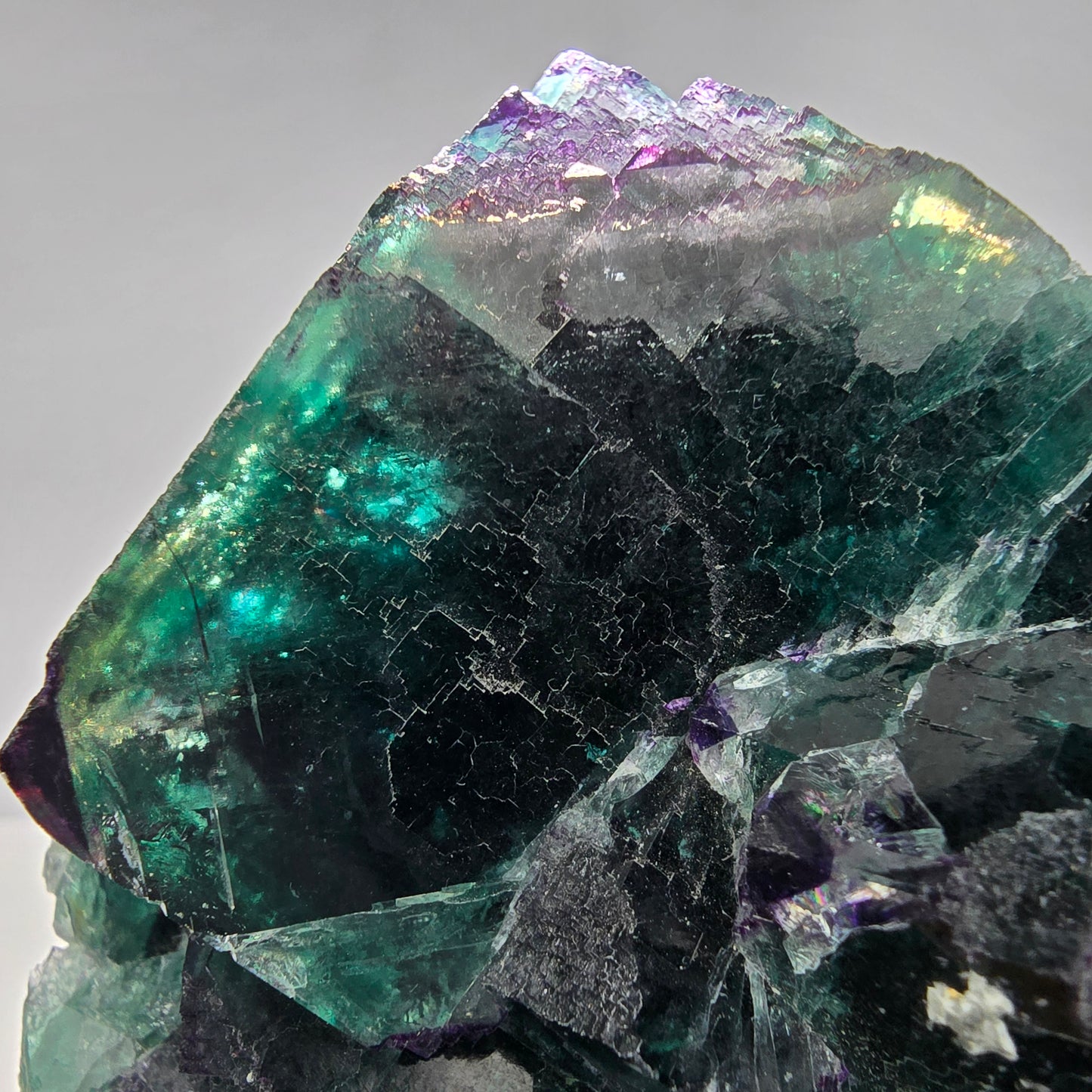 Große Phantom Fluorit Würfel Stufe grün lila Okorusu Namibia 93*89*37mm Sammlung