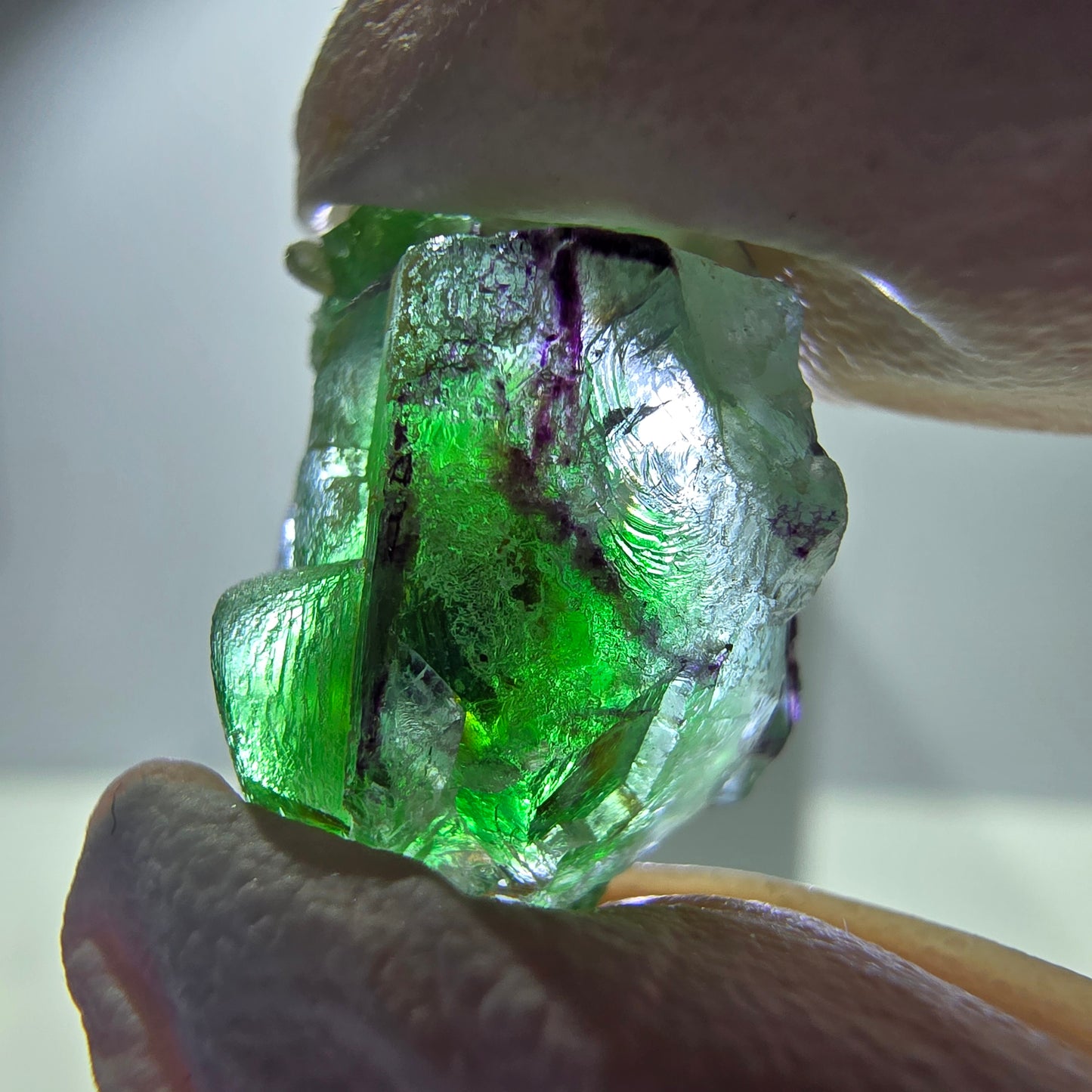 Lot de 7 fluorites fantômes, tourmalines scholl, muscovites, Erongo, Namibie, 24-14 mm