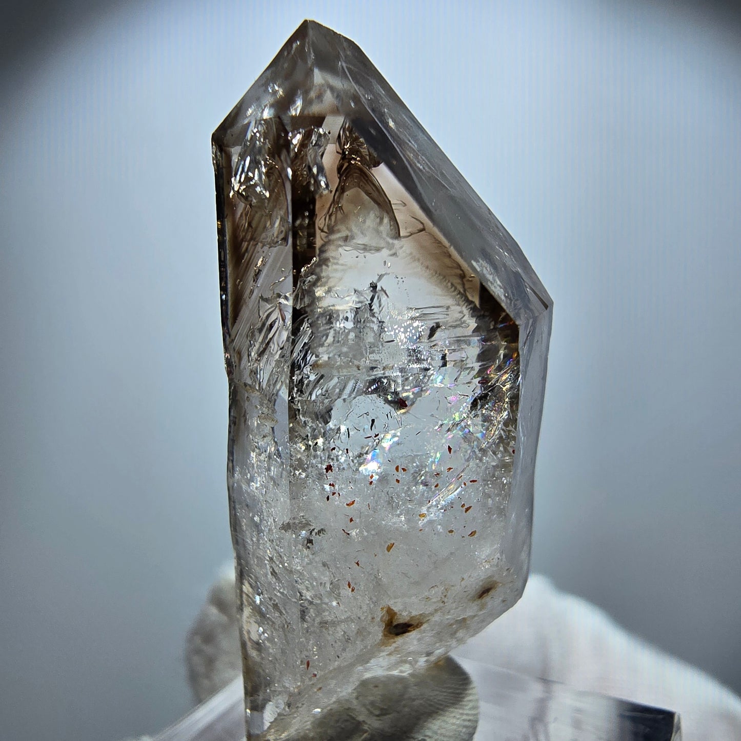 Enhydro Phantom Rauchquarz Zepter, 1x Blase Goboboseb, Namibia 41*17*14mm