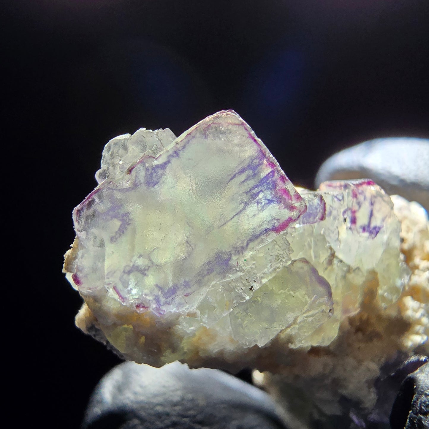 Cubes de fluorite Zonar rares, stade orthoclase, Erongo namibie, Collection 35x21x18mm