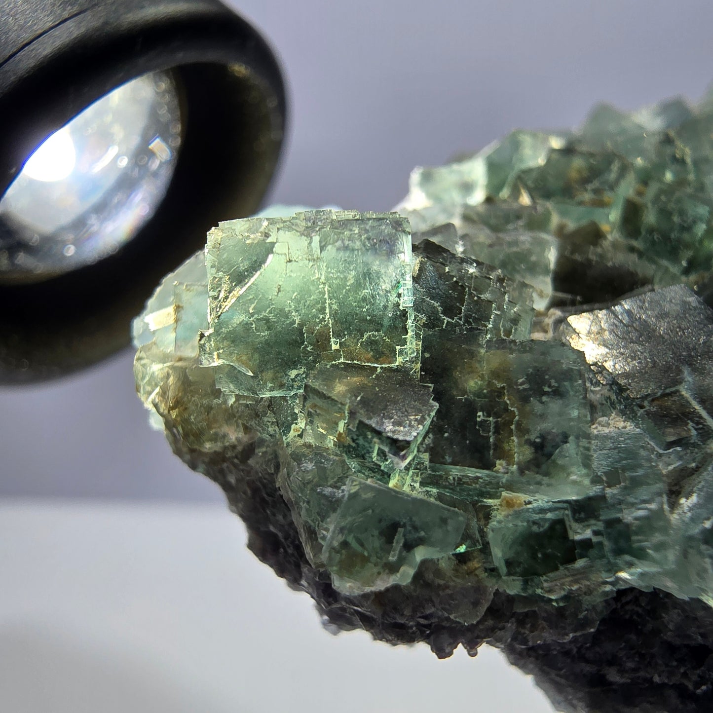 Große Phantom Fluorit Würfel, Quarz Stufe, doppelseitig grün Okorusu Namibia 110*53*36mm