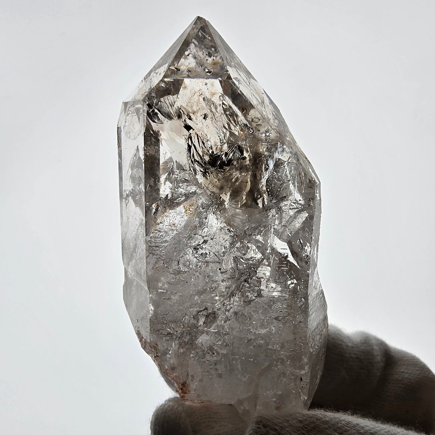 Enhydro Skeleton Smoky Quartz Scepter, UV Calcite Valentine Pocket Namibia 82*41*29mm
