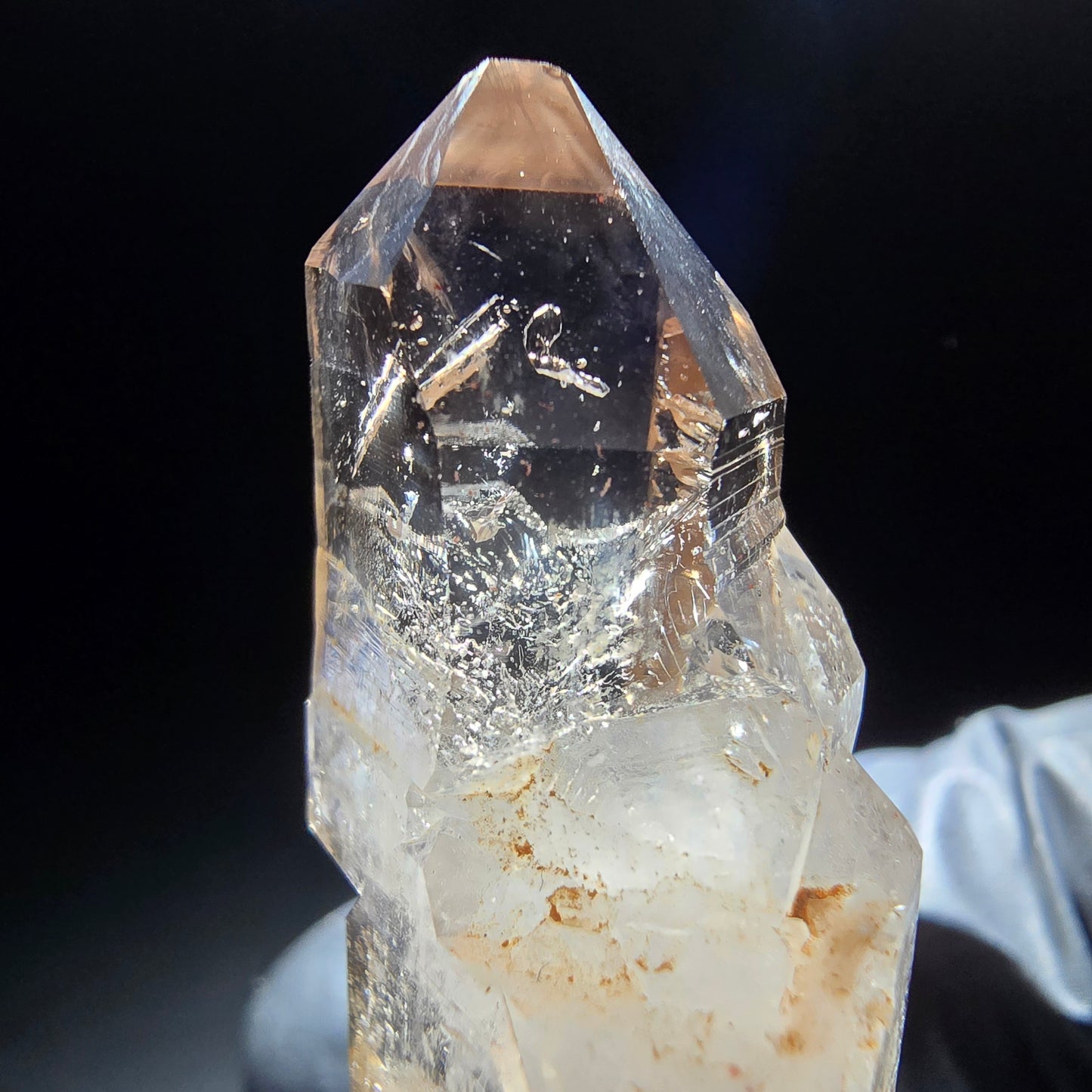 Klare Phantom Rauchquarz Zepter Spitze Goboboseb, Namibia 42*19*12mm Sammlung