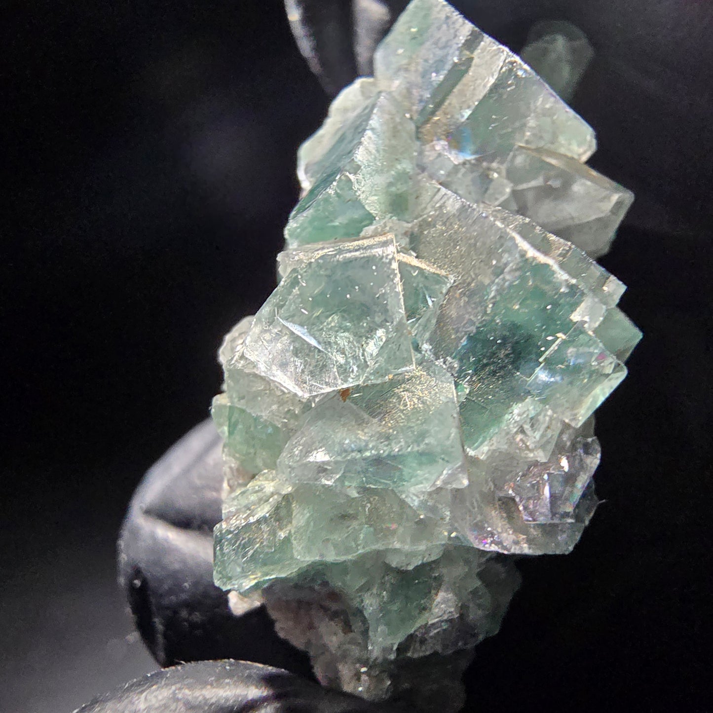 Niveau de cube de fluorite fantôme vert violet Okorusu, collection namibie 35*15*14mm