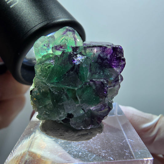 Phantom Fluorit, Schörl Turmalin, Muskovit, Hyalit Erongo, Namibia 27*24*22mm #12011
