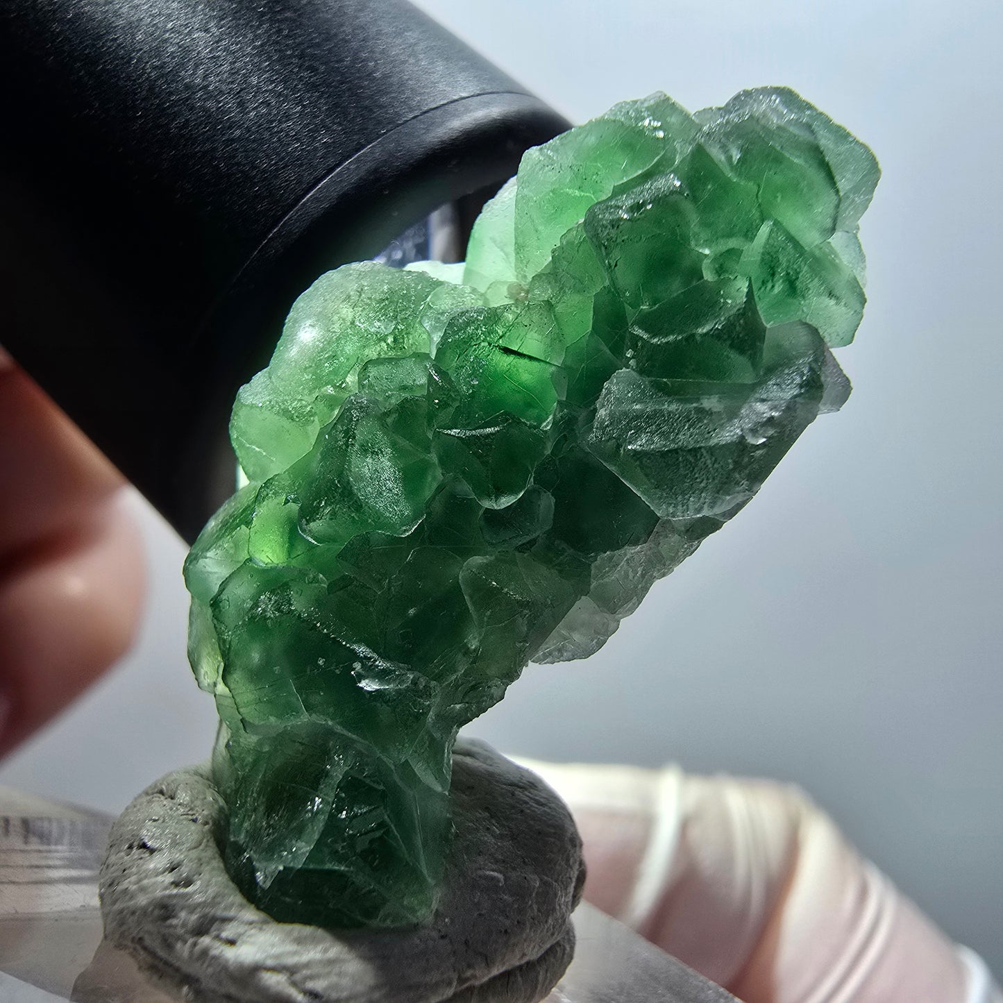 Fluorite fantôme, tourmaline Schörl, muscovite Stage Erongo, Namibie 35*26*14mm #12057